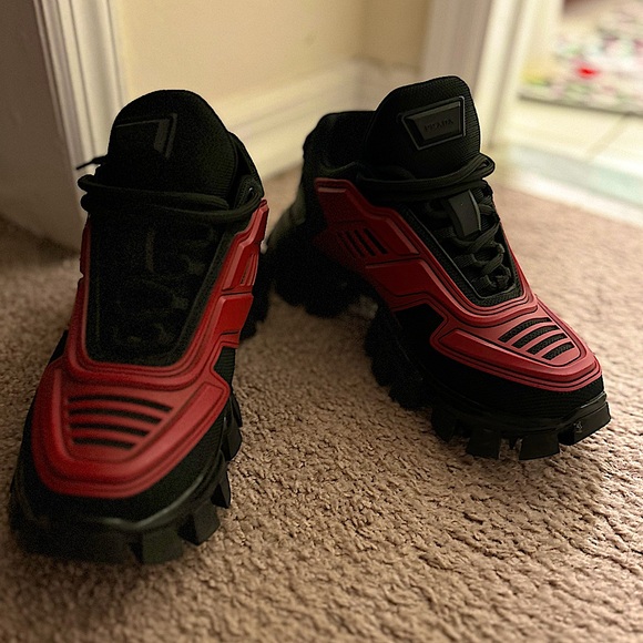 Red And Black Prada Sneakers WARN ONCE great condition NO BOX sorry selling AI - Picture 1 of 5